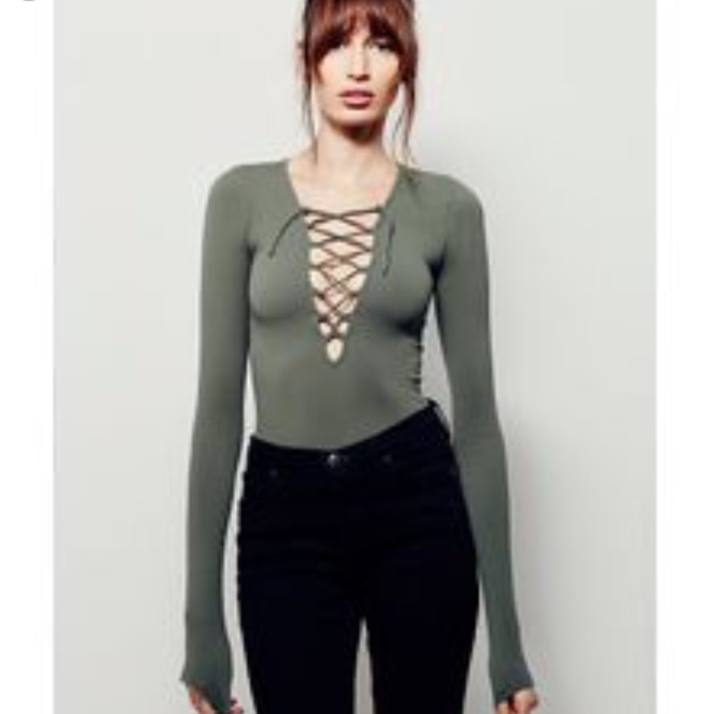 Free people lace up layering top